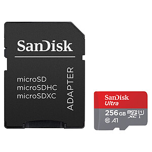 SanDisk Ultra microSD UHS I U1 256 Go 150 Mo s Adaptateur SD
