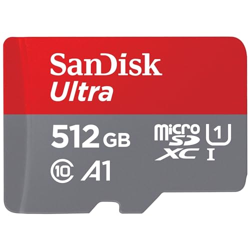 SanDisk Ultra microSDXC adaptateur SD 512 Go (Pour Android Smartphone et Tablette, Video Full HDD, jusqu'à 150 Mo s, UHS-I, La performance A1, V10,Class 10, U1)