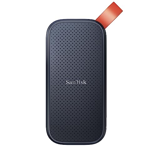 SanDisk Portable SSD 1 To (Disque SSD Externe, Portable SSD, des vitesses allant jusqu'à 800 Mo s, Disque NVMe SSD, Robust SSD, Crochet en caoutchouc robuste, Updated Firmware) Gris