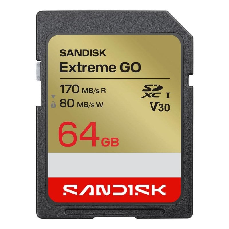 Sandisk Carte SanDisk Extreme GO 64GB SDXC UHS-I 170MB s V30 résistante