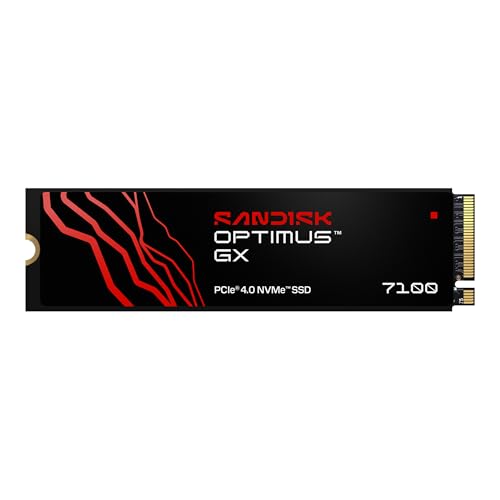 SANDISK Optimus GX 7100 NVMe SSD 500 Go (Jusqu’à 7 250 6 900 Mo s Vitesses de Lecture écriture séquentielles, PCIe 4.0, M.2 2280, BiCS TLC 3D CBA NAND, SANDISK Dashboard)