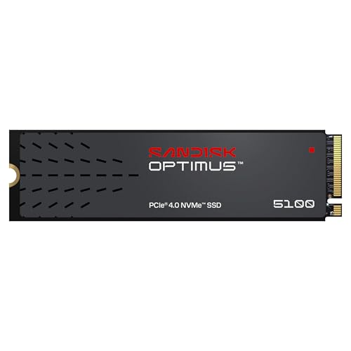SANDISK Optimus 5100 NVMe SSD 500 Go (Jusqu’à 7 100 6 700 Mo s Vitesses de Lecture d’écriture, M.2 2280, PCIe 4.0x4)