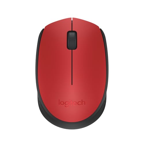 Logitech M171 Souris Sans Fil pour PC, Mac, Ordinateur portable, 2,4 GHz avec Mini-récepteur USB, Suivi Optique, Autonomie de Piles de 12 mois, Ambidextre - Rouge