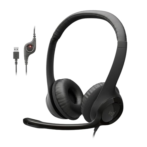 Logitech ClearChat Comfort USB Casque Audio - (Binaural, Noir, avec Fil, 20-20000 Hz, 100-10000 Hz, USB)