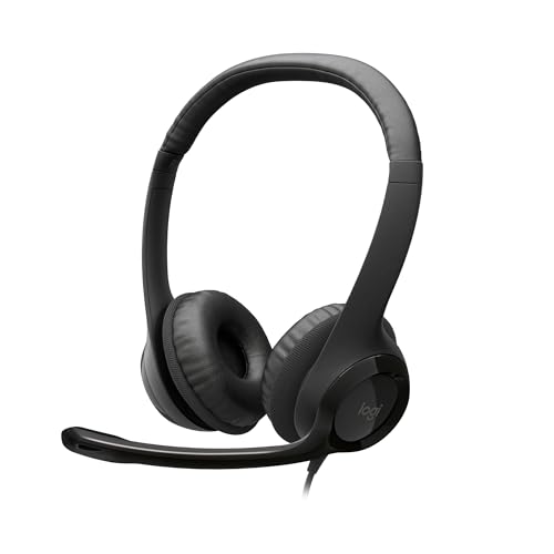 Logitech H390 Casque Filaire pour PC Ordinateur Portable, Casque Stéréo avec Microphone Antibruit, USB-A, Commandes en Ligne, Compatible avec Chromebook - Noir