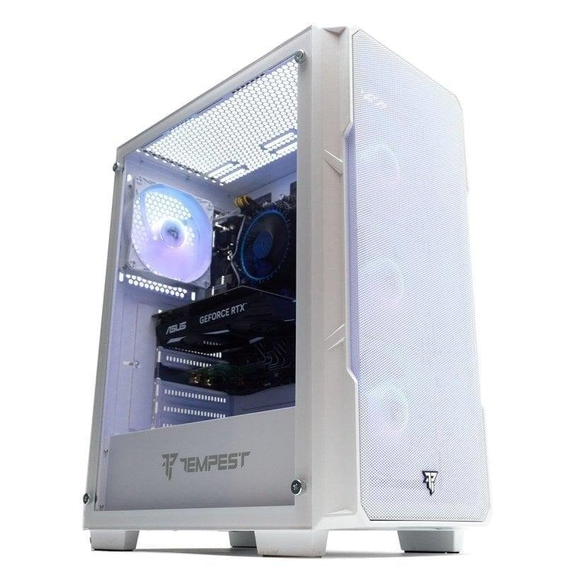 pccom PC de bureau PcCom Lite Intel Core i5-12400F 16 Go 500 Go SSD Windows 11 Home RTX 3050 Boîtier White