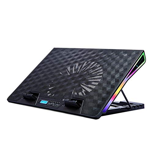 Refroidisseur PC Portable Laptop Cooling Pads, Laptop Cooling Stand Gaming Laptop Cooling Pad USB bureau Powered ventilateur avec métal Grille stable et silencieux Refroidisseur Ordinateur Portable