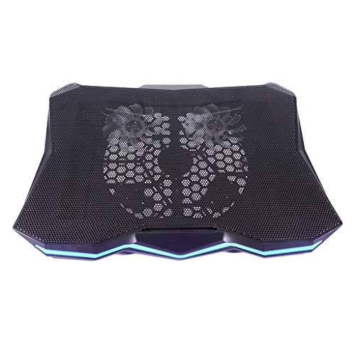 Refroidisseur PC Portable Laptop Cooling Pads, Laptop Cooling Stand Gaming Laptop Cooling Pad USB bureau Powered ventilateur avec métal Grille stable et silencieux Refroidisseur Ordinateur Portable