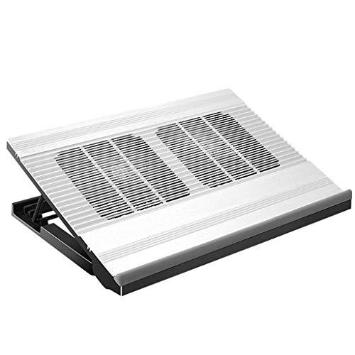 Refroidisseur PC Portable Laptop Cooling Pads, Aluminium Alloy12-17 Pouces for Ordinateur Portable Cooler Cooling Pad Notebook Cooler Stand Cooling Pad Refroidissement Mat 2 Port USB Refroidis