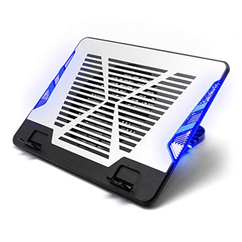 Refroidisseur PC Portable Laptop Cooling Pads 12-17 pouces, ordinateur portable Cooler Cooling Stand Cooling Pad Mat, USB, 4 Réglage de la hauteur, en alliage d'aluminium, silencieux Vitesse du vent R