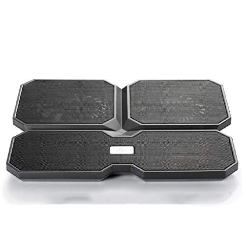 MYBA Refroidisseur PC Portable Laptop Cooling Chill Mat avec Connexion USB 12 -17 Laptop Cooler Cooling Pad - USB Portable Slim Powered (4 Ventilateurs), Noir Refroidisseur Ordinateur Portable