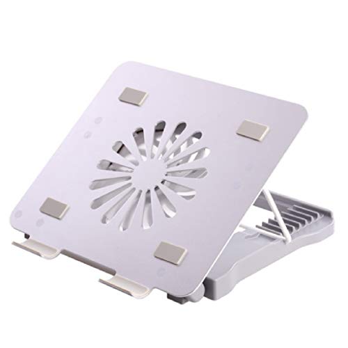 Refroidisseur PC Portable Laptop Cooling Pad aluminium for ordinateur portable Cooler 12-17 pouces jeux de bureau for ordinateur portable avec ventilateur de refroidissement Quatre ports USB Argent Re