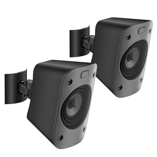 YIWAN notiela Lot de 2 Supports muraux et de Plafond pour Haut-parleurs Satellite Logitech Z906 5.1 Surround Sound Syestem inclinable et pivotant