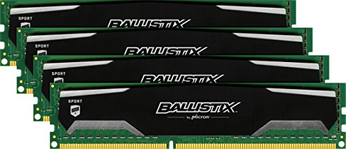 Ballistix Sport BLS4KIT4G3D1609DS1S00 16Go Kit (4Gox4) (DDR3, 1600 MT s, PC3-12800, DIMM, 240-Pin) Mémoire