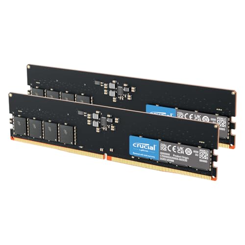 Crucial RAM DDR5 32Go Kit (2x16Go) 4800MHz, PC Mémoire, CL40 - CT2K16G48C40U5