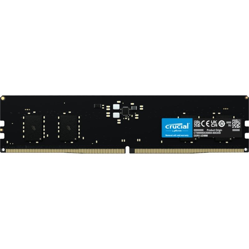 Crucial Mémoire RAM Crucial 8 Go DDR5 5600 MHz ECC sans tampon