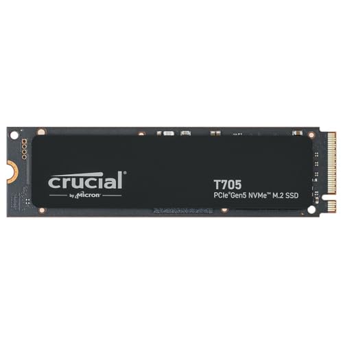 Crucial T705 SSD 2To PCIe Gen5 NVMe M.2 SSD Interne Gaming (Nouveau 2024), Jusqu’à 14.500Mo s, Microsoft DirectStorage, Rétrocompatibilité PCIe 3.0 et 4.0, Disque Dur SSD - CT2000T705SSD3