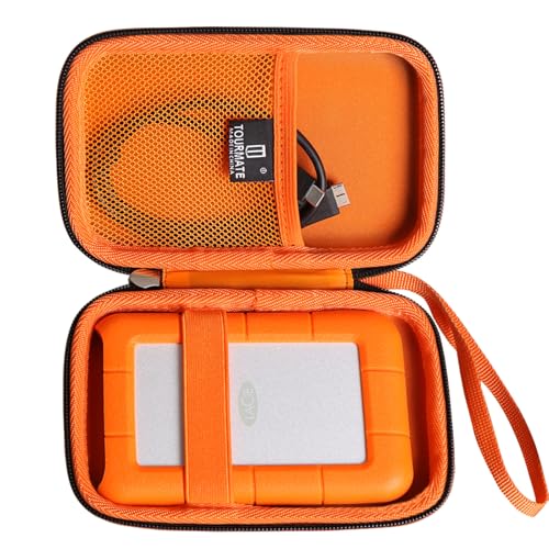 Tourmate Étui Rigide Compatible avec Disque Dur Externe LaCie Rugged Mini 1 to 2 to 4 to 5 to, étui de Voyage Rigide pour Disque Dur Externe Thunderbolt USB 3.0 2.0 USB-C Externe (boîte Uniquement)