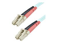 StarTech.com StarTech.com 1m (3ft) LC UPC to LC UPC OM3 Multimode Fiber Optic Cable, Full Duplex 50 125aÂµm Zipcord Fiber Cable, 100G Networks, LOMMF VCSEL, 0.3dB Low Insertion Loss - LSZH Fiber Patch Cord - cordon de raccordement - 1 m - turquoise
