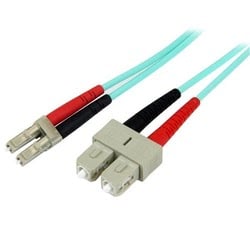 StarTech 2m 10 Gb Aqua Fiber Patch Cable LC SC