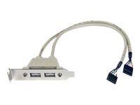 StarTech.com StarTech.com Cable adaptateur USB 2.0 IDC 5 broches vers plaque a 2 ports USB A - Faible encombrement - 2x IDC (F) - 2x USB 2.0 A (F) - panneau USB - USB pour connecteur en ligne 5 broches