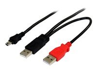 StarTech.com StarTech.com Cable USB 2.0 en Y A vers Mini B de 1,8 m - Cordon USB pour disque dur externe - 2x USB A (M) vers 1x USB Mini B (M) - cable USB - USB pour mini USB type B - 1.8 m