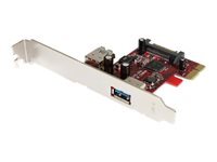 StarTech.com StarTech.com Carte ContrÃ'leur PCI Express vers 2 Ports USB 3.0 avec Support UASP - Carte PCIe - 1x USB3 A Interne - 1x USB3 A Externe - adaptateur USB - 2 ports