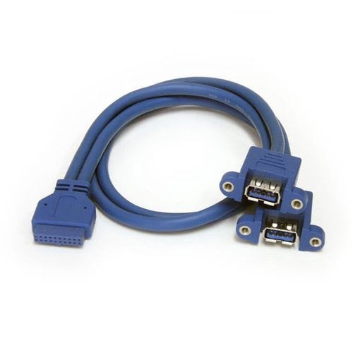 Startech Câble pour montage en panneau 2 ports USB 3.2 Gen1 StarTech.com 50cm Blue