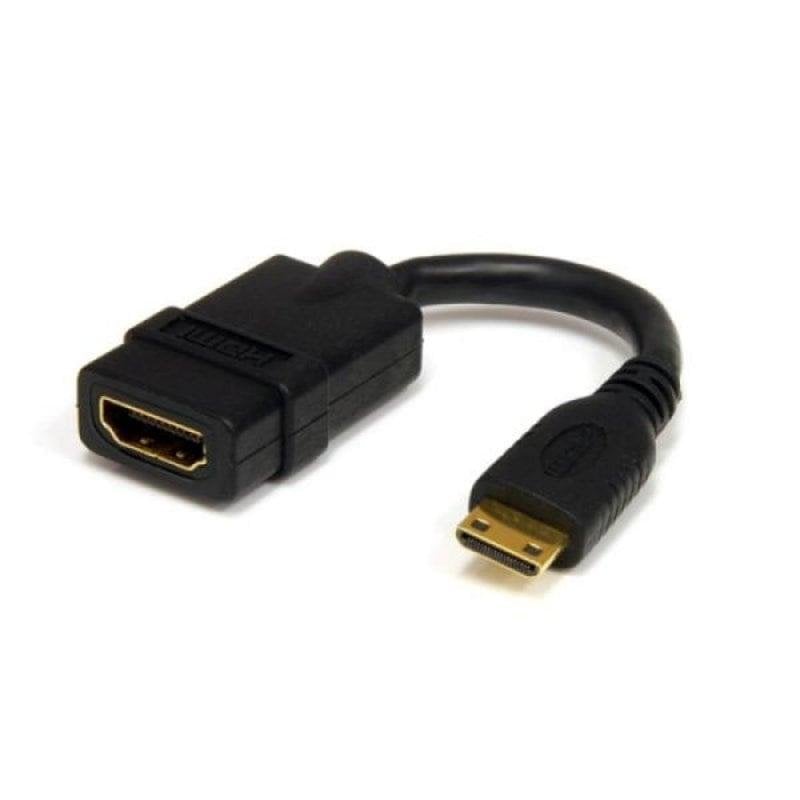 StarTech.com Adaptateur mini HDMI vers HDMI 1.4 4K 30Hz - F M - Connecteurs plaques or - 13 cm - Black