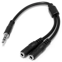 Startech Adaptador Divisor de Auriculares Mini-Jack 3,5mm 3 pines Macho a 2x Mini-Jack 3 pines Hembra