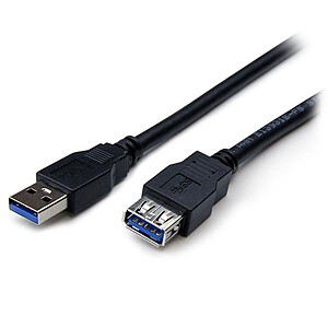 StarTech com Cable d extension USB A 3 0 vers USB A M F 1 m Black
