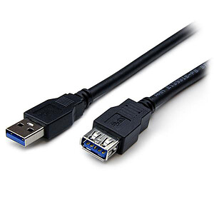 StarTech com Cable d extension USB A 3 0 vers USB A M F 1 m Black