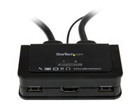 Startech StarTech.com Switch Commutateur KVM 2 Ports USB, HDMI avec Audio et Câbles pour 2 PC sur 1 écran - Auto Alimenté