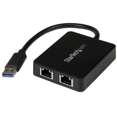 startechcom Tarjeta de Red StarTech.com USB32000SPT USB 3.2 Gen 1 5 Gbps 2 Ports Gigabit Ethernet Pass-Through USB