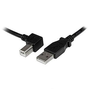 StarTech com Cable USB 2 0 Type A vers Type B coude a Gauche Male Male pour imprimante 2 m Black