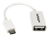 StarTech.com StarTech.com Cable adaptateur Micro USB vers USB Host OTG de 12cm - Adaptateur USB On-The-Go - Male Femelle - White - adaptateur USB - USB pour Micro-USB de type B - 12.7 cm