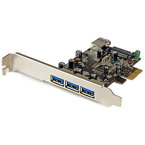 StarTech com Carte controleur PCI E 4 ports Type A 1 interne et 3 externes
