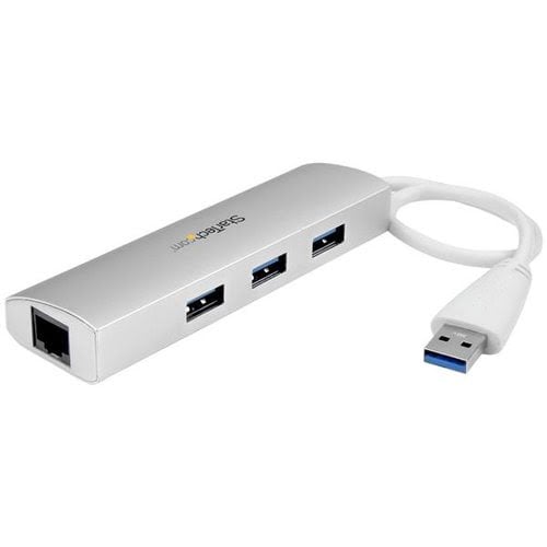 Startech Carte Réseau Startech Hub USB 3.2 Gen 1 5Gbps Ethernet Gigabit 3 Ports USB-A