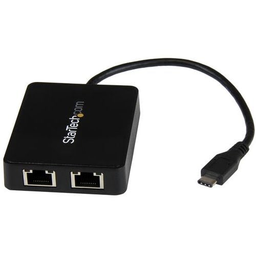 Startech StarTech.com Adaptateur réseau USB-C vers 2 ports Gigabit Ethernet avec port USB 3.0 (Type-A)