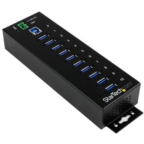 Startech StarTech.com Concentrateur USB 3.0 industriel 10 ports - 5 Gbit s - Concentrateur USB-A antivol avec ESD et protection contre les surtensions