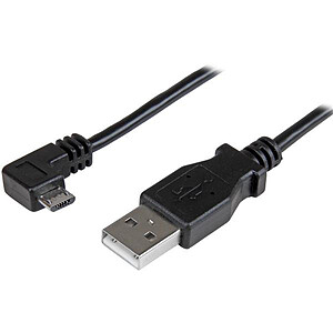 StarTech com Cable de charge et synchronisation USB 2 0 Type A vers micro USB 2 0 B a angle droit M M 1 m

