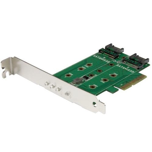 StarTech com Carte controleur PCI Express 4x 2x M 2 SATA III 1x M 2 PCI e NVMe
