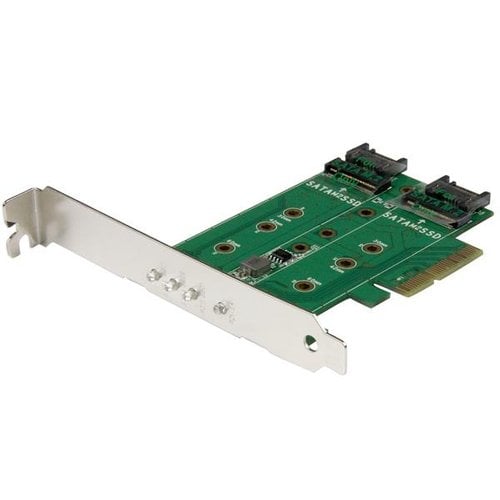 StarTech com Carte controleur PCI Express 4x 2x M 2 SATA III 1x M 2 PCI e NVMe