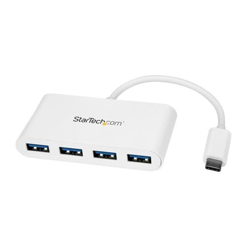 Startech Hub USB-C StarTech 4 Puertos USB-A 5 Gbps Blanco Alimentado por Bus Compacto