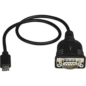 StarTech com Cable Adaptateur USB C vers DB9 serie RS232 40 cm pour Scanners Imprimantes M M Black