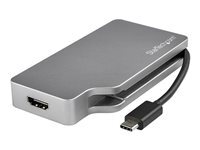 StarTech com Adaptateur Multiport USB C avec HDMI VGA Mini Displayport ou DVI Convertisseur Video USB Type C vers HDMI 1 4 ou mDP 1 2 4k VGA ou DVI 1080p Aluminium Grey Sideral
