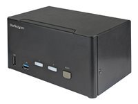 StarTech.com StarTech.com Commutateur KVM DisplayPort 2 Ports pour 3 Moniteurs - 4K 60Hz UHD HDR - KVM de Bureau DP 1.2 avec Hub USB 3.0 2 Ports (5Gbps) et 4 Ports USB 2.0 HID, audio - TAA (SV231TDPU34K) - commutateur ecran-clavier-souris audio - 2 ports - Conformite