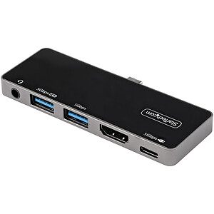 StarTech com Adaptateur multiport USB C vers HDMI 4K 60 Hz Hub 3 ports Audio et Power Delivery 100W

