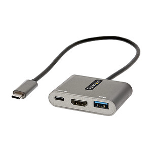 StarTech com Hub USB C vers 4K 60Hz HDMI 2 ports USB 1 x USB Type A 1 x USB Type C avec Power Delivery 100 W
