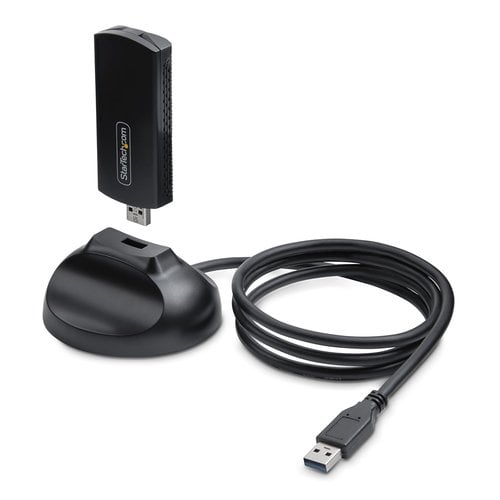 StarTech.com StarTech.com Wi-Fi 6E USB Adapter Dongle, For Desktop Laptop PC, Wireless NIC w Foldable Antenna, WiFi Adapter Supports 802.11 b g n ac ax, 2.4 5 6 GHz Network Compatible - adaptateur reseau - USB 3.0